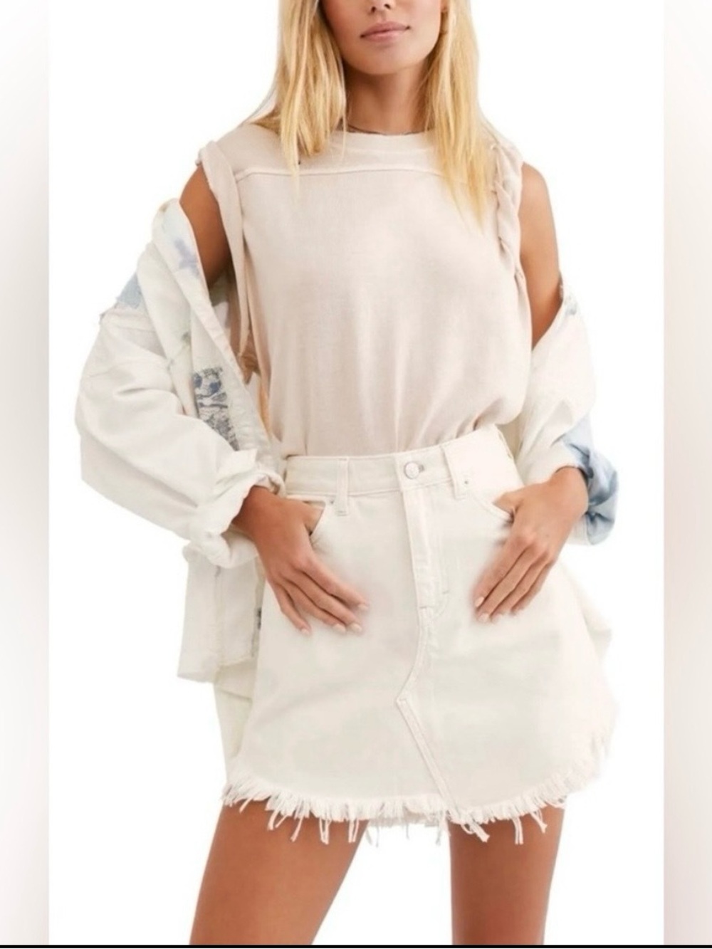 Free People Bailey Denim Mini Skirt